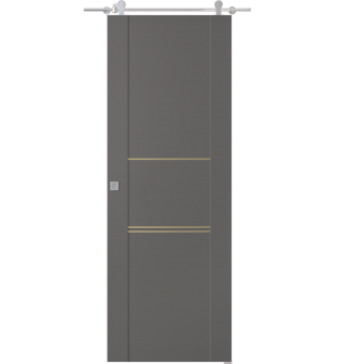 Avon 01 3H Gold Gray Matte Barn doors