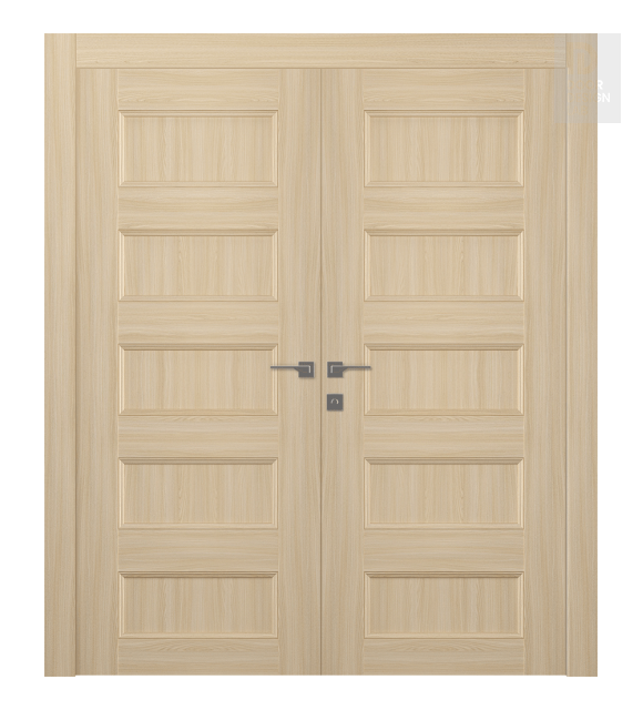 Oxford Uno 07 4R Loire Ash Modern Interior Double Swing Doors by Belldinni