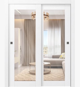 Palladio 207 Clear Vetro Bianco Noble Bypass doors