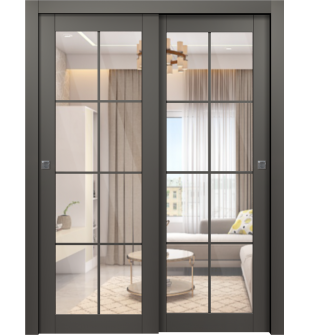 Avon 8 Lite Clear Vetro Gray Matte Bypass doors