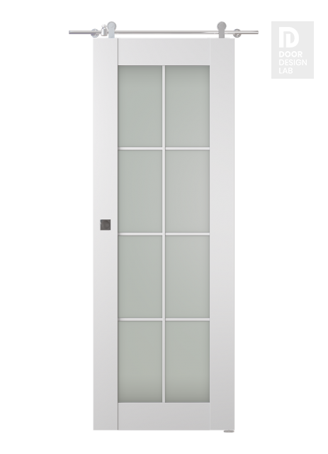 Smart Pro 8 Lite Vetro Polar White Modern Interior Barn Door by Belldinni