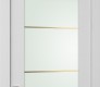 DOOR SLAB SMART PRO H3G 4H GOLD STRIPS VETRO POLAR WHITE 30" X 80" X 1 3/4" TEMPERED FROSTED GLASS
