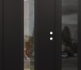 Modern Steel Front Door DIAMOND A1 52" X 80" BLACK/BLACK CLEAR GLASS PANEL BLACK LHI WITH SIDELITE MIRRORED GLASS