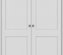 Shaker 2 Panel Primed Modern Interior Double Pocket Doors by Belldinni