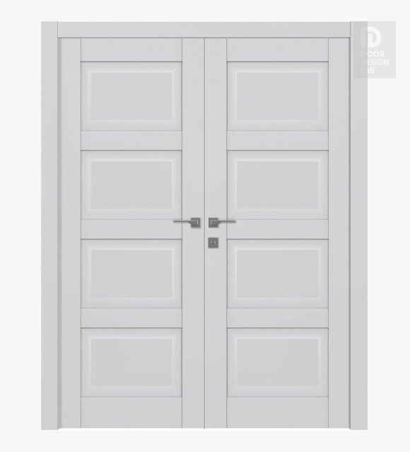 Ca4 Primed Modern Interior Double Swing Doors by Belldinni