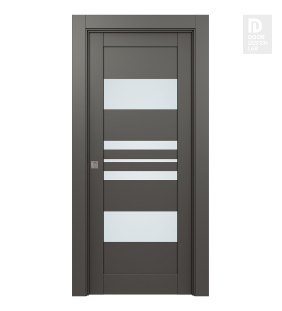 Romi Vetro Gray Matte Modern Interior Pocket Door by Belldinni