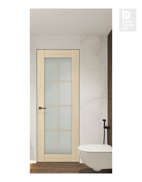 Avon 8 Lite Vetro Loire Ash Modern Interior Frameless Door by Belldinni