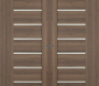 Avon 07-02 Vetro Pecan Nutwood Modern Interior Double Pocket Doors by Belldinni