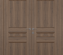 Oxford Uno 07 2R Pecan Nutwood Modern Interior Double Swing Doors by Belldinni