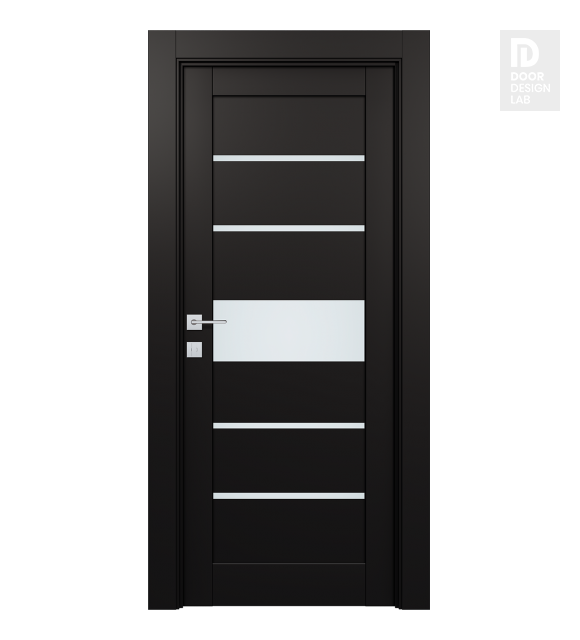 Avon 07-06 Vetro Black Matte Modern Interior Door by Belldinni