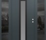 Modern Steel Front Door DIAMOND A1 60" X 80" ANTHRACITE/ANTHRACITE FROSTED GLASS PANEL BLACK LHI WITH 2 SIDELITES MIRRORED GLASS