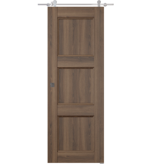 Oxford Uno 07 2Rn Pecan Nutwood Barn doors