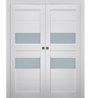 Dessa Vetro Bianco Noble Double pocket doors