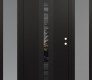 Modern Steel Front Door DIAMOND A4 64" X 80" BLACK/BLACK MIRRORED GLASS PANEL BLACK LHI WITH 2 SIDELITES FROSTED GLASS