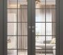 Avon 10 Lite Clear Gray Matte Modern Interior Double Swing Doors by Belldinni