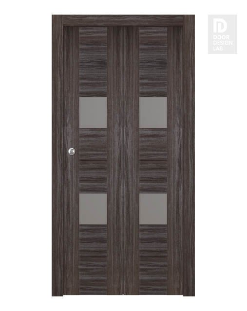 Berta Vetro Gray Oak Modern Interior Bifold Doors by Belldinni