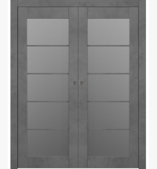 Avon 5 Lite Vetro Dark Urban Double pocket doors