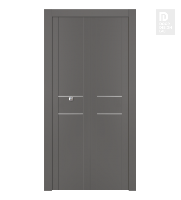 Avon 01 2Hn Gray Matte Modern Interior Bifold Doors by Belldinni