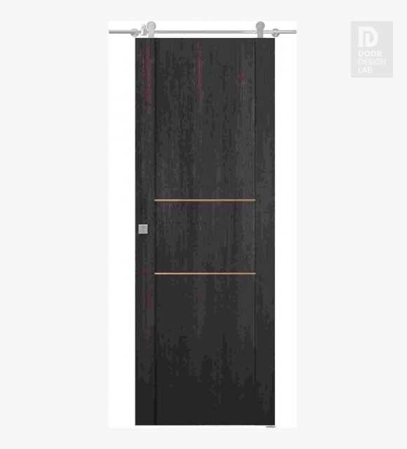 Avon 01 2H Gold Veralinga Oak Modern Interior Barn Door by Belldinni