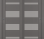 Avon 07-01 Vetro Gray Matte Modern Interior Bypass Doors by Belldinni