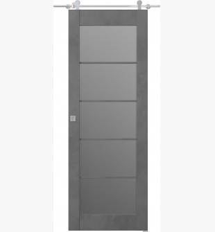 Avon 5 Lite Vetro Dark Urban Barn doors