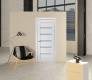 DOOR SLAB LEORA VETRO BIANCO NOBLE 18" X 92 1/2" X 1 9/16" FROSTED GLASS