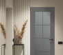 Avon 8 Lite Vetro Gray Matte Modern Interior Frameless Door by Belldinni