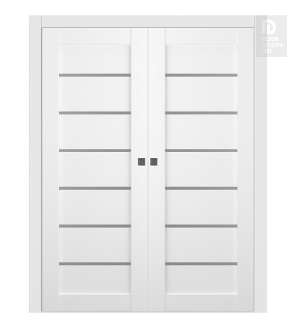 Alba Bianco Noble Modern Interior Double Pocket Doors by Belldinni