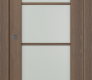 Avon 4 Lite Vetro Pecan Nutwood Modern Interior Pocket Door by Belldinni