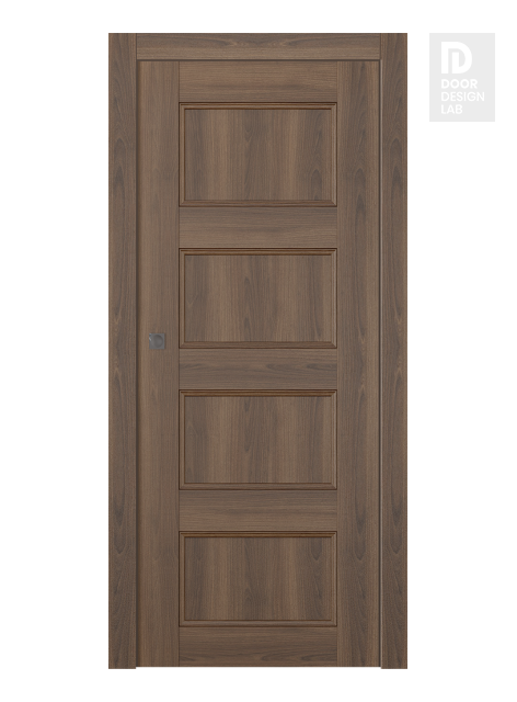 Oxford Uno 07 3R Pecan Nutwood Modern Interior Pocket Door by Belldinni