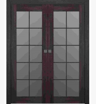 Avon 10 Lite Vetro Veralinga Oak Double pocket doors