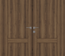 Shaker 2 Panel Pecan Nutwood Modern Interior Double Swing Doors by Belldinni