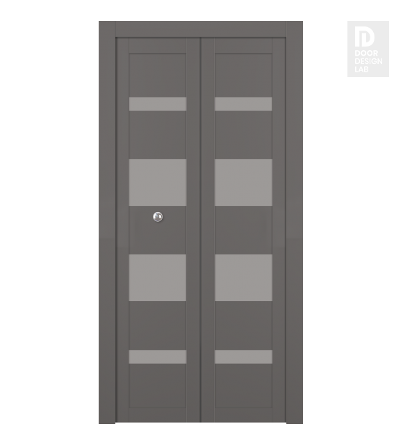 Avon 07-01 Vetro Gray Matte Modern Interior Bifold Doors by Belldinni