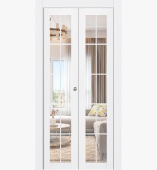 Palladio 10 Lite Clear Vetro Bianco Noble Bi-folding doors