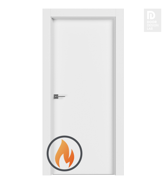 20 Min Fire Rated Snow White Modern Interior Door by Belldinni