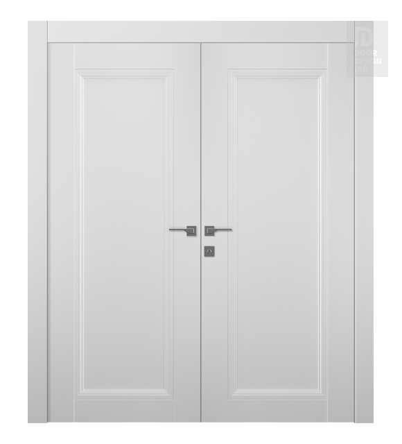 Oxford Duo 07 Snow White Modern Interior Double Swing Doors by Belldinni