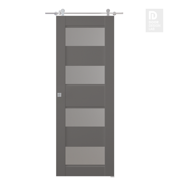 Avon 07-08 Vetro Gray Matte Modern Interior Barn Door by Belldinni