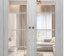Avon 4 Lite Clear Vetro Ribeira Ash Modern Interior Double Pocket Doors by Belldinni