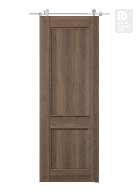 Oxford Uno 07 R Pecan Nutwood Modern Interior Barn Door by Belldinni