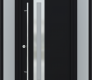 MODERN FRONT STEEL DOOR WITH SIDELITES ZEPHYR BLACK/WHITE 61 1/16" X 81 11/16" RHI