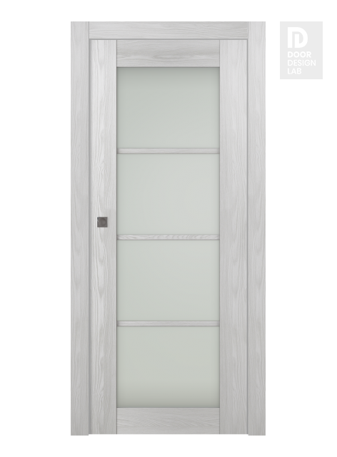 Avon 4 Lite Vetro Ribeira Ash Modern Interior Pocket Door by Belldinni