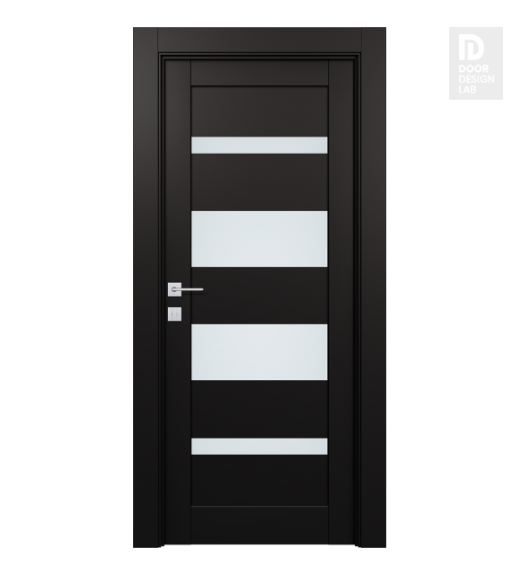 Avon 07-01 Vetro Black Matte Modern Interior Door by Belldinni