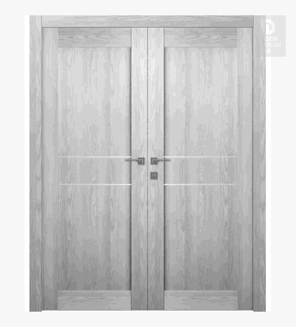 Avon 07 2Hn Ribeira Ash Modern Interior Double Swing Doors by Belldinni