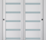 Leora Vetro Bianco Noble Modern Interior Bypass Doors by Belldinni