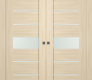 Avon 07-06 Vetro Loire Ash Modern Interior Double Pocket Doors by Belldinni