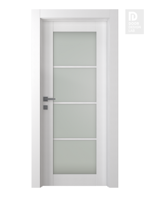 Palladio 4 Lite Vetro Bianco Noble Modern Interior Door by Belldinni