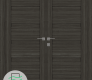 Louver Gray Oak Modern Interior Double Swing Doors by Belldinni