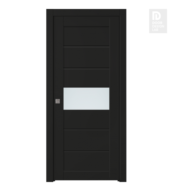 Edna Vetro Black Matte Modern Interior Pocket Door by Belldinni
