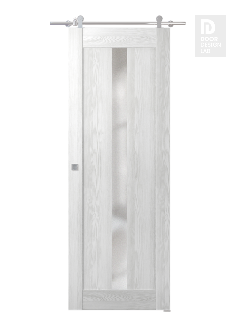 Avon 101 Vetro Ribeira Ash Modern Interior Barn Door by Belldinni