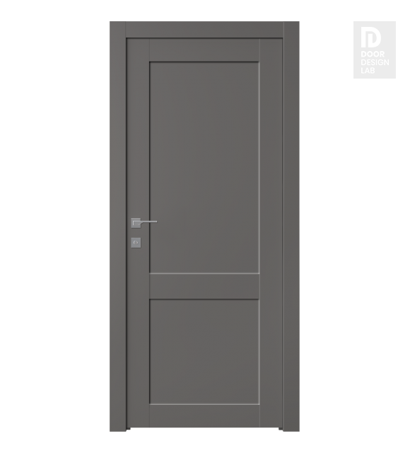 Shaker 2 Panel Gray Matte Modern Interior Door by Belldinni